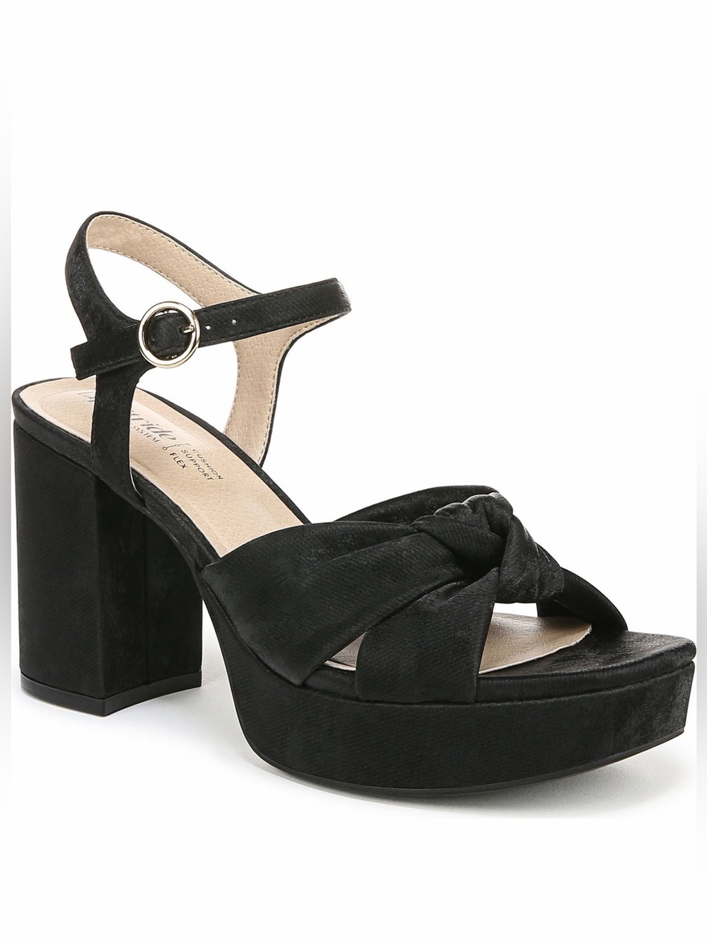 LifeStride August Ankle Strap Platform Knot Sandal Heel NWOT Womens 7